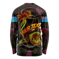 Tuvalu Long Sleeve Shirt Octopus Plumeria Polynesian Tattoo DT02 - Polynesian Pride