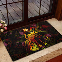 Tuvalu Rubber Doormat Octopus Plumeria Polynesian Tattoo DT02 - Polynesian Pride