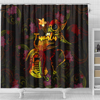 Tuvalu Shower Curtain Octopus Plumeria Polynesian Tattoo