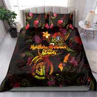 Northern Mariana Islands Bedding Set Octopus Plumeria Polynesian Tattoo
