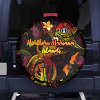 Northern Mariana Islands Spare Tire Cover Octopus Plumeria Polynesian Tattoo