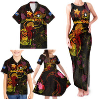 Marshall Islands Family Matching Tank Maxi Dress and Hawaiian Shirt Octopus Plumeria Polynesian Tattoo