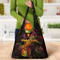 Marshall Islands Grocery Bag Octopus Plumeria Polynesian Tattoo