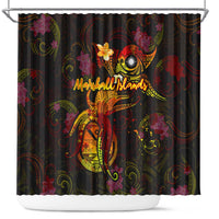 Marshall Islands Shower Curtain Octopus Plumeria Polynesian Tattoo