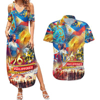 Custom The Philippines 126th Independence Anniversary Couples Matching Summer Maxi Dress and Hawaiian Shirt Art Style DT02 Art - Polynesian Pride