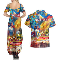 Custom The Philippines 126th Independence Anniversary Couples Matching Summer Maxi Dress and Hawaiian Shirt Art Style DT02 - Polynesian Pride