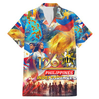 Custom The Philippines 126th Independence Anniversary Family Matching Mermaid Dress and Hawaiian Shirt Art Style