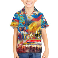 Custom The Philippines 126th Independence Anniversary Kid Hawaiian Shirt Art Style