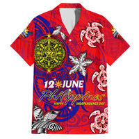 Personalized Philippines 12 June Independence Day Hawaiian Shirt Polynesian Turtle Plumeria DT02 Red - Polynesian Pride