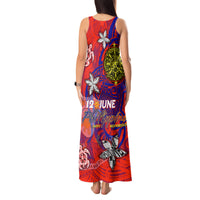 Personalized Philippines 12 June Independence Day Tank Maxi Dress Polynesian Turtle Plumeria DT02 - Polynesian Pride