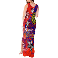 Personalized Philippines 12 June Independence Day Tank Maxi Dress Polynesian Turtle Plumeria DT02 - Polynesian Pride