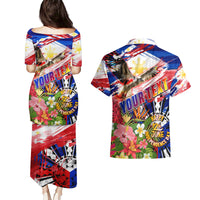 Personalized Philippines Independence Day Couples Matching Puletasi and Hawaiian Shirt Polynesia Filipinas Eagle Hibiscus DT02 - Polynesian Pride