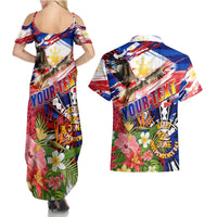 Personalized Philippines Independence Day Couples Matching Summer Maxi Dress and Hawaiian Shirt Polynesia Filipinas Eagle Hibiscus DT02 - Polynesian Pride