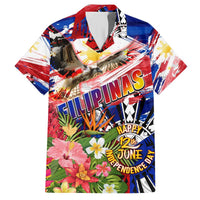 Personalized Philippines Independence Day Hawaiian Shirt Polynesia Filipinas Eagle Hibiscus DT02 Blue - Polynesian Pride