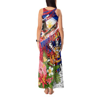 Personalized Philippines Independence Day Tank Maxi Dress Polynesia Filipinas Eagle Hibiscus