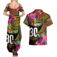Personalised Vanuatu Independence Day 30 July Couples Matching Summer Maxi Dress and Hawaiian Shirt Hibiscus Polynesian Pattern DT02 - Polynesian Pride