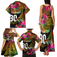 Personalised Vanuatu Independence Day 30 July Family Matching Tank Maxi Dress and Hawaiian Shirt Hibiscus Polynesian Pattern