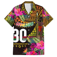 Personalised Vanuatu Independence Day 30 July Hawaiian Shirt Hibiscus Polynesian Pattern DT02 Yellow - Polynesian Pride