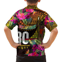 Personalised Vanuatu Independence Day 30 July Hawaiian Shirt Hibiscus Polynesian Pattern DT02 - Polynesian Pride