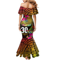 Personalised Vanuatu Independence Day 30 July Mermaid Dress Hibiscus Polynesian Pattern DT02 - Polynesian Pride