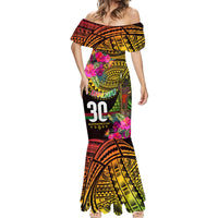 Personalised Vanuatu Independence Day 30 July Mermaid Dress Hibiscus Polynesian Pattern DT02 - Polynesian Pride