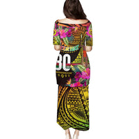 Personalised Vanuatu Independence Day 30 July Puletasi Hibiscus Polynesian Pattern DT02 - Polynesian Pride