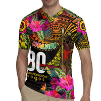 Personalised Vanuatu Independence Day 30 July Rugby Jersey Hibiscus Polynesian Pattern DT02 - Polynesian Pride