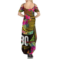 Personalised Vanuatu Independence Day 30 July Summer Maxi Dress Hibiscus Polynesian Pattern DT02 - Polynesian Pride
