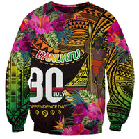 Personalised Vanuatu Independence Day 30 July Sweatshirt Hibiscus Polynesian Pattern DT02 Unisex Yellow - Polynesian Pride