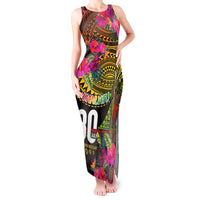 Personalised Vanuatu Independence Day 30 July Tank Maxi Dress Hibiscus Polynesian Pattern DT02 Women Yellow - Polynesian Pride