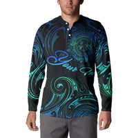 Sea Animal Polynesia Button Sweatshirt Polynesian Pattern DT02 - Polynesian Pride