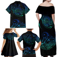 Sea Animal Polynesia Family Matching Off Shoulder Maxi Dress and Hawaiian Shirt Polynesian Pattern DT02 - Polynesian Pride
