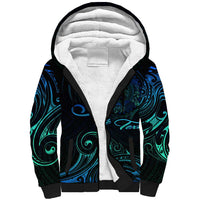 Sea Animal Polynesia Sherpa Hoodie Polynesian Pattern DT02 Unisex Black - Polynesian Pride