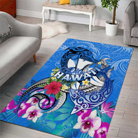 Aloha Hawaii Area Rug Dolphins and Fish Hook Hibiscus DT02 - Polynesian Pride