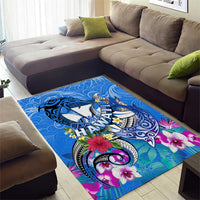 Aloha Hawaii Area Rug Dolphins and Fish Hook Hibiscus DT02 - Polynesian Pride