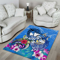 Aloha Hawaii Area Rug Dolphins and Fish Hook Hibiscus DT02 - Polynesian Pride