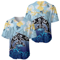Mother And Baby Dolphins Baseball Jersey Hawaii Hibiscus