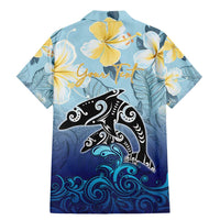 Mother And Baby Dolphins Family Matching Mermaid Dress and Hawaiian Shirt Hawaii Hibiscus