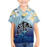 Mother And Baby Dolphins Family Matching Puletasi and Hawaiian Shirt Hawaii Hibiscus