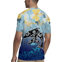 Mother And Baby Dolphins Rugby Jersey Hawaii Hibiscus