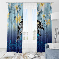 Mother And Baby Dolphins Window Curtain Hawaii Hibiscus