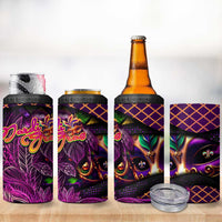 Happy Mardi Gras 4 in 1 Can Cooler Tumbler Mask Feather Colorfull DT02 - Polynesian Pride
