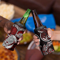 New Zealand Aotearoa Rugby 4 in 1 Can Cooler Tumbler Maori Fern Tattoo Art