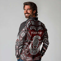 Personalized New Zealand Aotearoa Rugby Long Sleeve Polo Shirt Maori Fern Tattoo Art