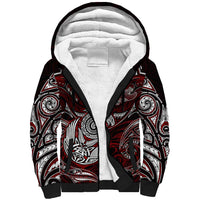 Personalized New Zealand Aotearoa Rugby Sherpa Hoodie Maori Fern Tattoo Art