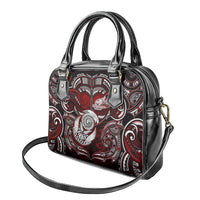 New Zealand Aotearoa Rugby Shoulder Handbag Maori Fern Tattoo Art
