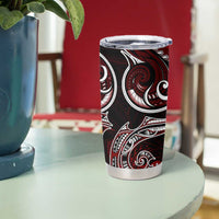 New Zealand Aotearoa Rugby Tumbler Cup Maori Fern Tattoo Art