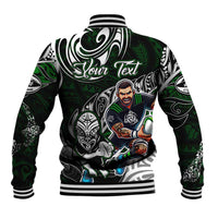 Personalized NZ Aotearoa Rugby Baseball Jacket New Zealand Silver Fern