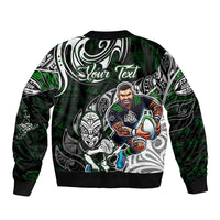 Personalized NZ Aotearoa Rugby Bomber Jacket New Zealand Silver Fern