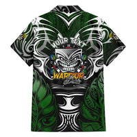 Personalised Warriors Maori Darts Family Matching Off Shoulder Maxi Dress and Hawaiian Shirt New Zealand Darts Silver Fern